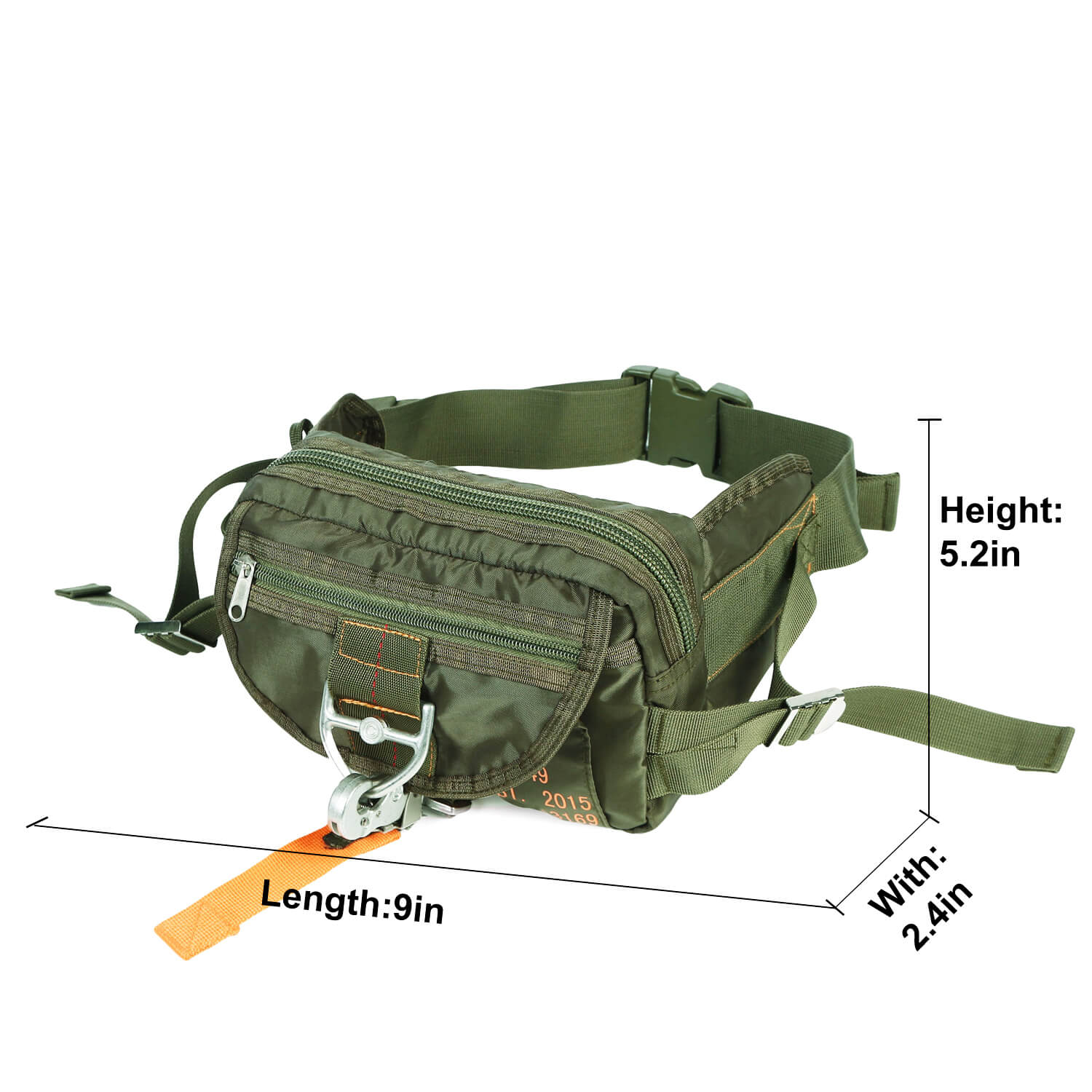 Water-Resistant Nylon Military Waist Pack for Hiking and Outdoor Adventures