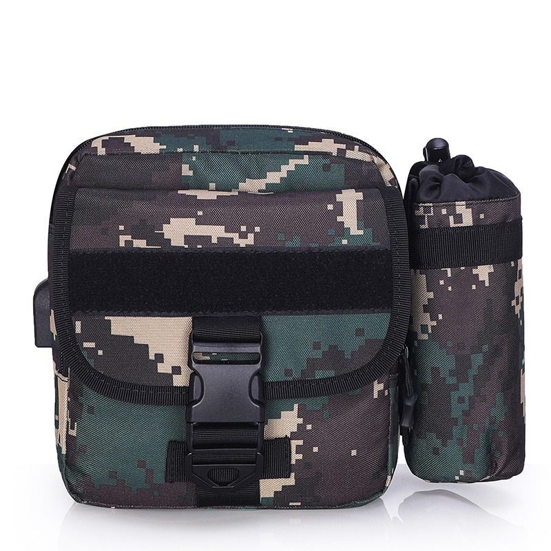 Detachable USB Crossbody Bag Men′s Camo Large Capacity Shoulder Bag 